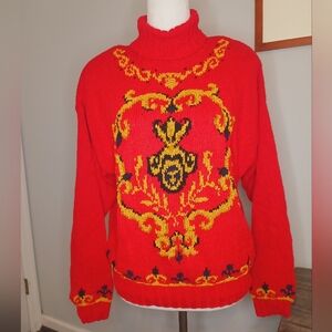 Vintage Liz Claiborne Collection Knitted by Hand Turtleneck Sweater